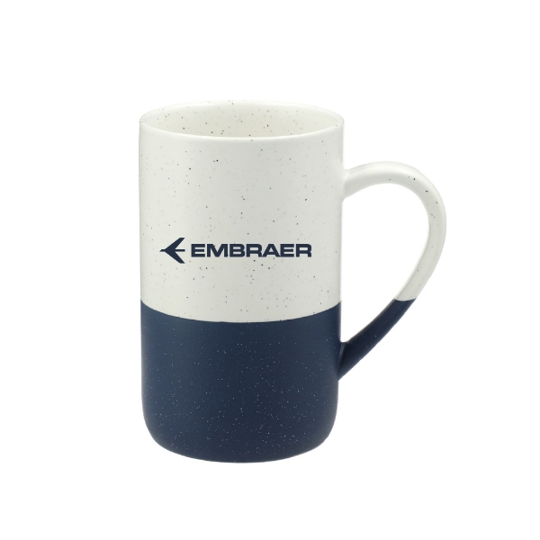 Embraer Signature Speckled Mug – Two-tone ceramic mug with white speckled top and navy matte base