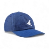 Angled front-left view of the Embraer Premium Linen Dad Cap, showcasing its relaxed structure and logo embroidery