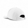 Rear view of the Embraer Premium Linen Dad Cap showing the cloth strap and metal buckle.