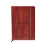 Brown Embraer Fabrizio Journal with debossed logo and elastic band closure