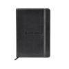 Black Embraer Fabrizio Journal featuring debossed logo and elastic strap closure