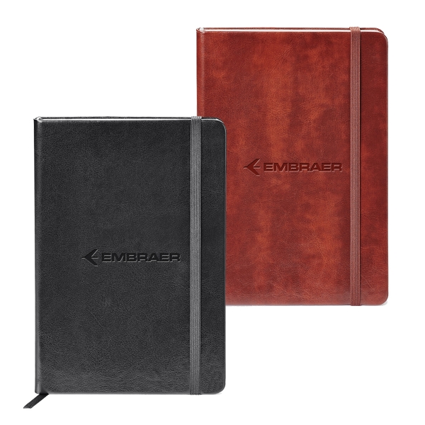 Embraer Fabrizio Journals in both black and brown vinyl covers with elastic closures
