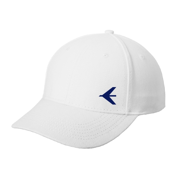 White Embraer baseball cap with adjustable back and embroidered logo