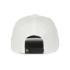 White performance hat with black adjustable snapback closure