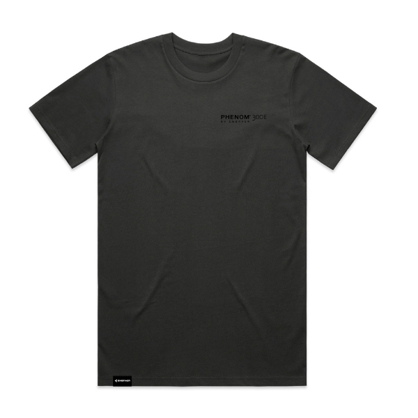 Dark charcoal Phenom 300E classic tee with left‑chest  logo