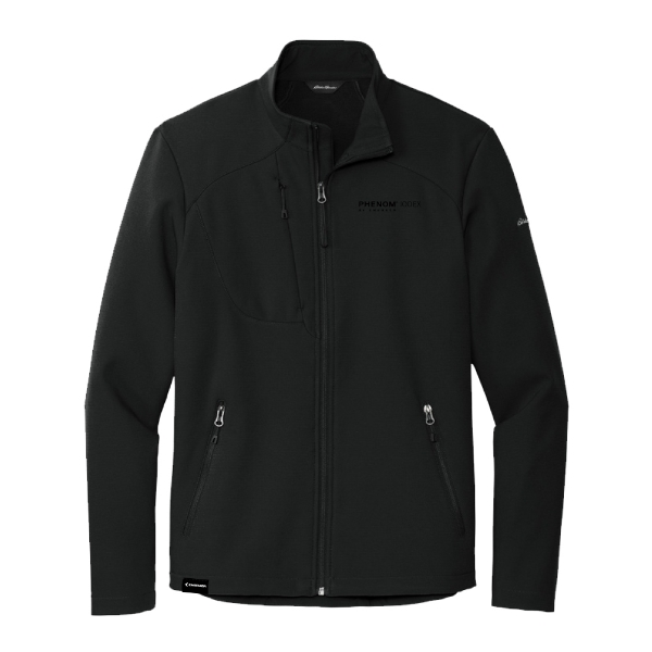 Black Phenom 100EX full‑zip jacket with left‑chest logo and zippered pockets