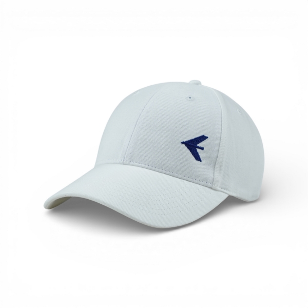 White Embraer baseball cap with adjustable back and embroidered logo
