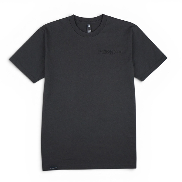 Dark charcoal Phenom 300E classic tee with left‑chest logo