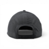 Dark gray performance cap with perforated back panels and adjustable hook‑and‑loop closure