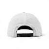 White performance hat with black adjustable snapback closure