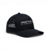 Black Embraer Praetor 500E performance cap with perforated sides and embroidered front logo